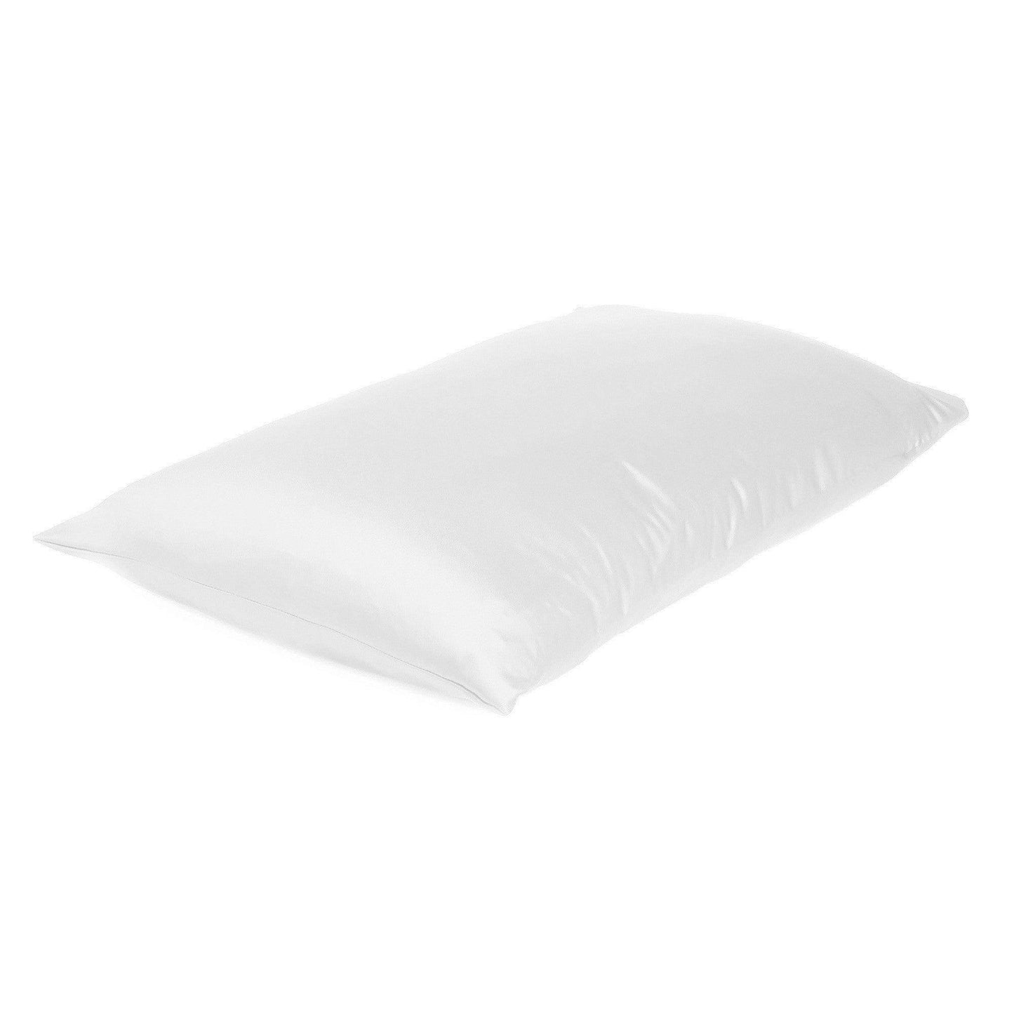 White Dreamy Set Of 2 Silky Satin King Pillowcases - FurniFindUSA