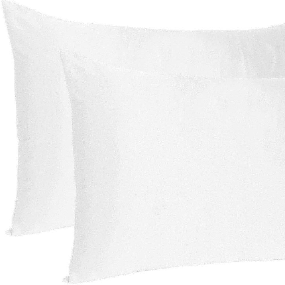 White Dreamy Set Of 2 Silky Satin King Pillowcases - FurniFindUSA