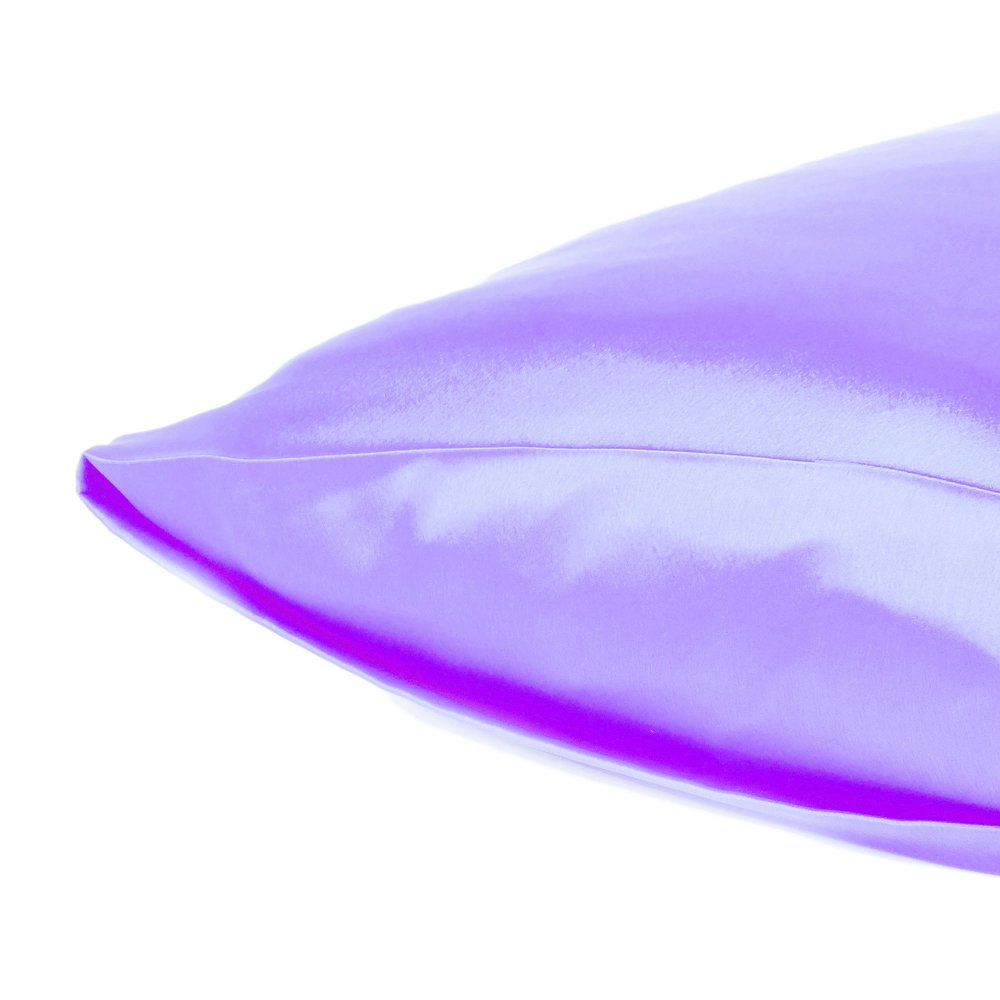 Purple Dreamy Set Of 2 Silky Satin King Pillowcases HomeRoots