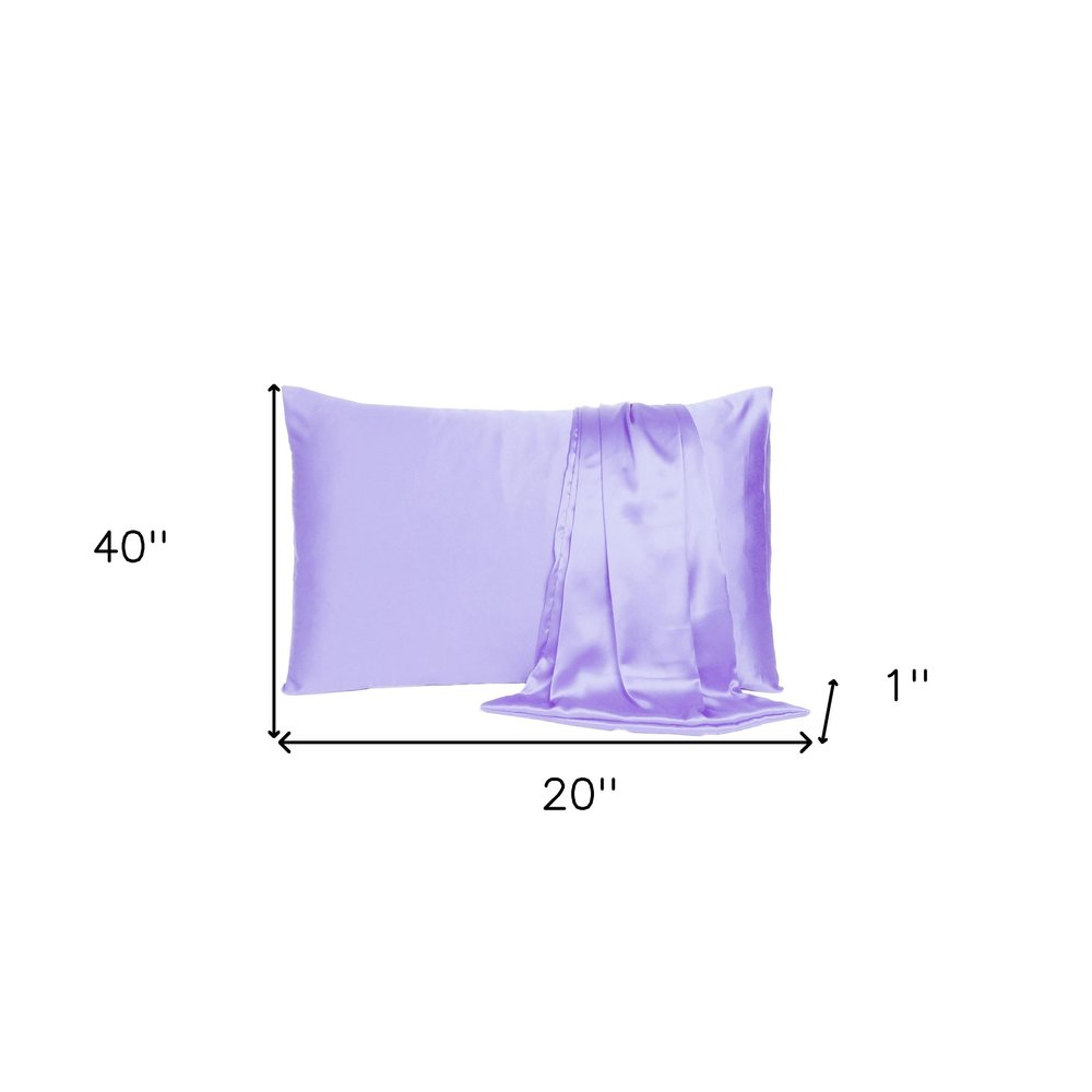 Purple Dreamy Set Of 2 Silky Satin King Pillowcases HomeRoots