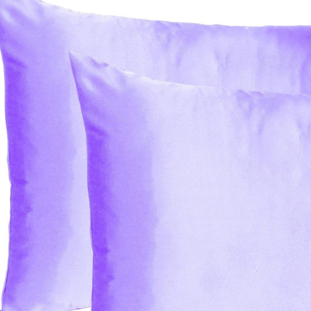 Purple Dreamy Set Of 2 Silky Satin King Pillowcases - FurniFindUSA