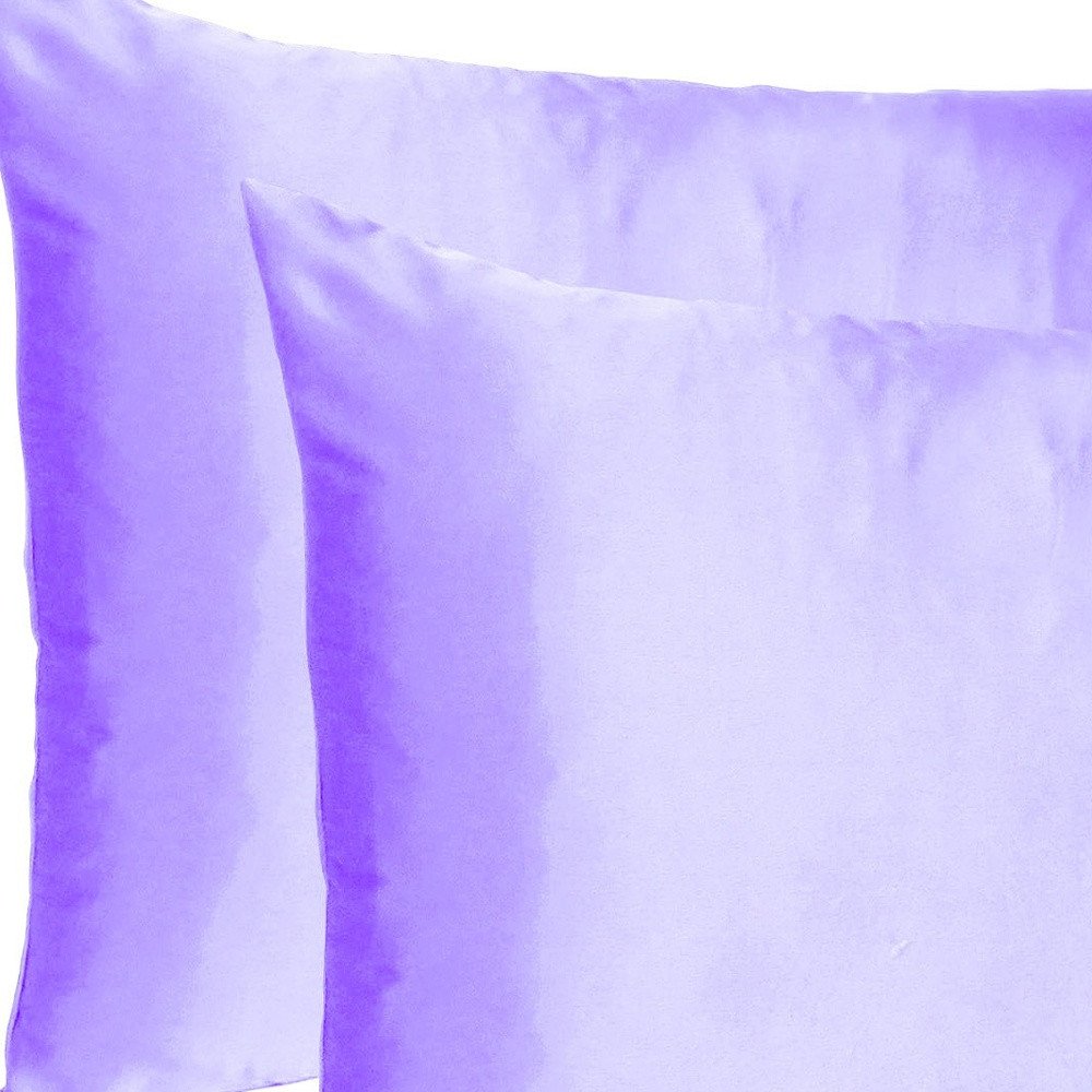 Purple Dreamy Set Of 2 Silky Satin King Pillowcases HomeRoots