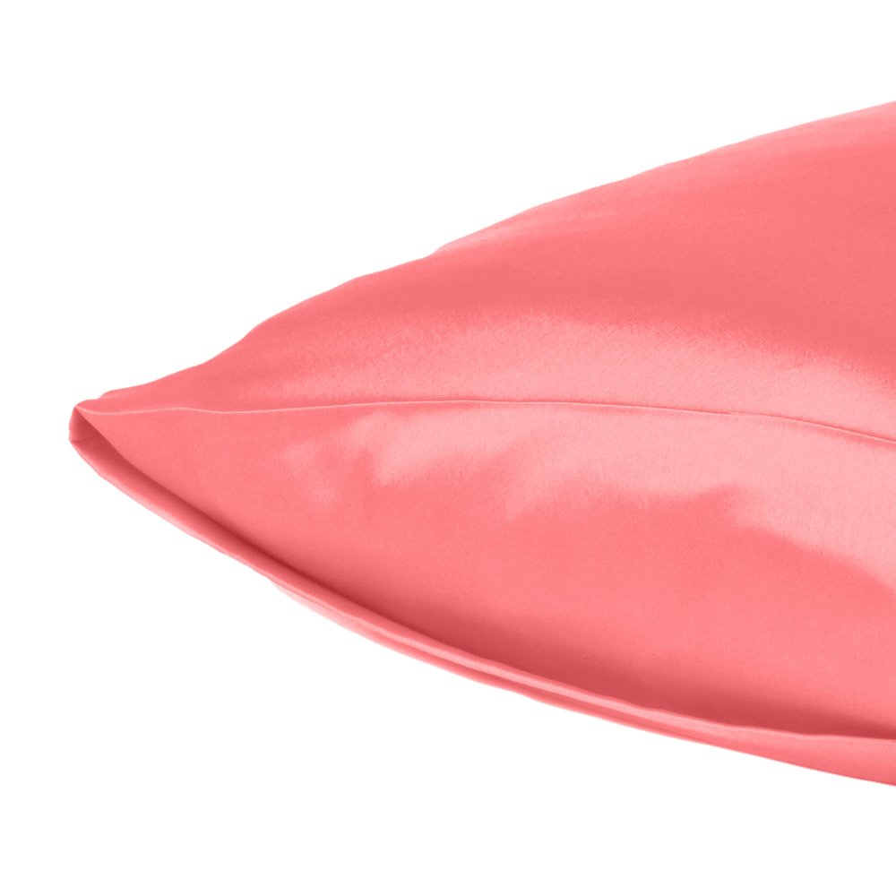 Coral Dreamy Set Of 2 Silky Satin King Pillowcases HomeRoots