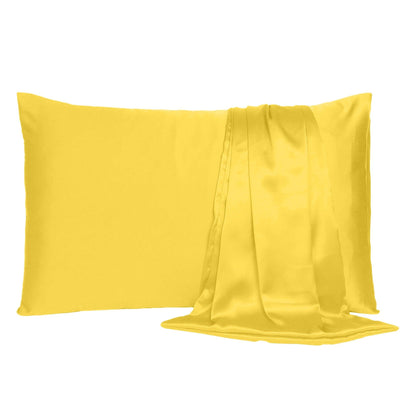 Lemon Dreamy Set Of 2 Silky Satin King Pillowcases - FurniFindUSA