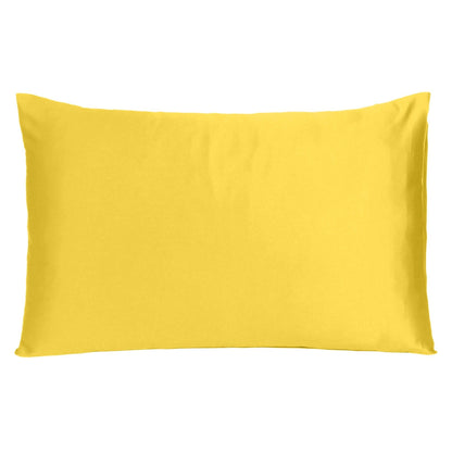 Lemon Dreamy Set Of 2 Silky Satin King Pillowcases - FurniFindUSA