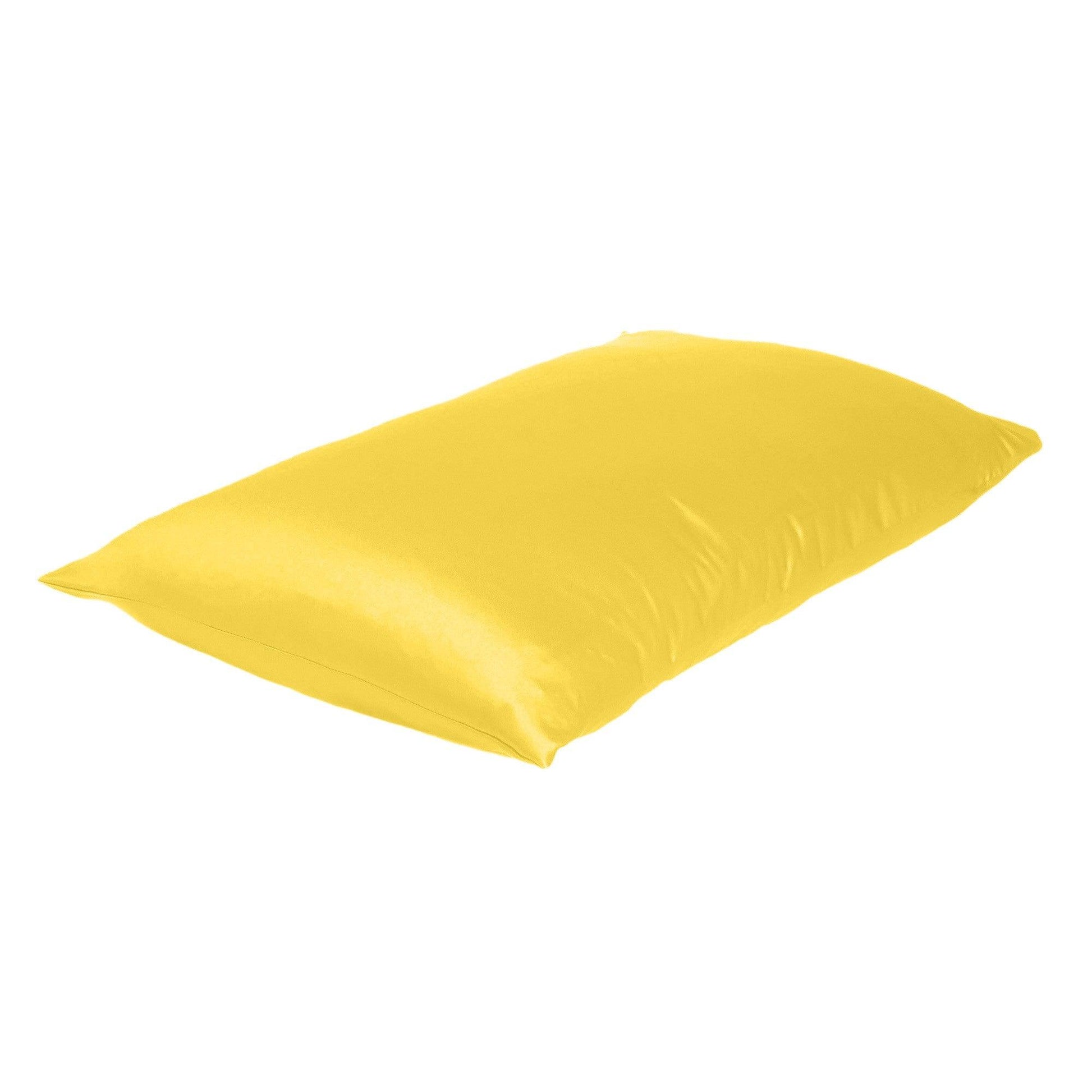 Lemon Dreamy Set Of 2 Silky Satin King Pillowcases - FurniFindUSA