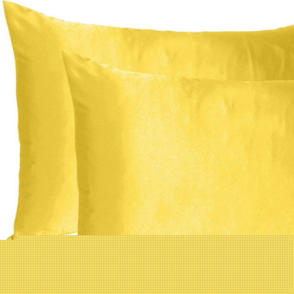 Lemon Dreamy Set Of 2 Silky Satin King Pillowcases HomeRoots