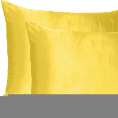 Lemon Dreamy Set Of 2 Silky Satin King Pillowcases HomeRoots