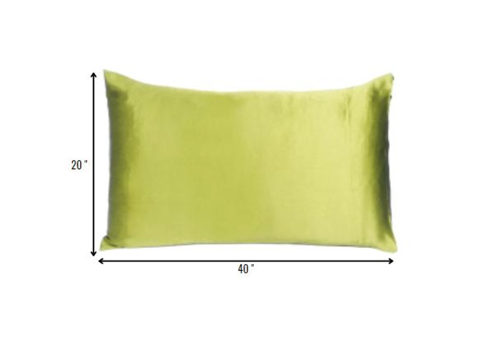 Lemongrass Dreamy Set Of 2 Silky Satin King Pillowcases HomeRoots