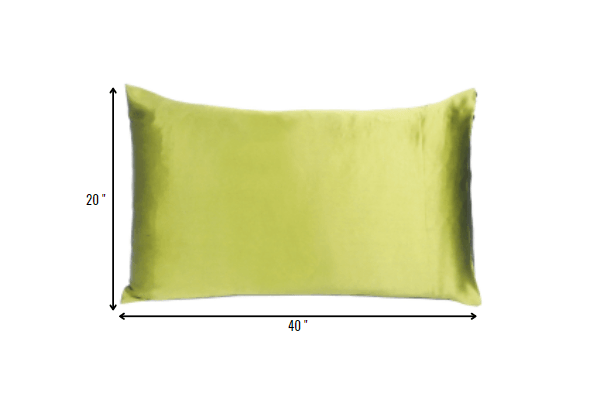Lemongrass Dreamy Set Of 2 Silky Satin King Pillowcases - FurniFindUSA