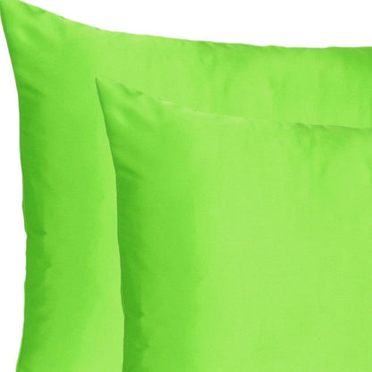 Bright Green Dreamy Set Of 2 Silky Satin King Pillowcases - FurniFindUSA