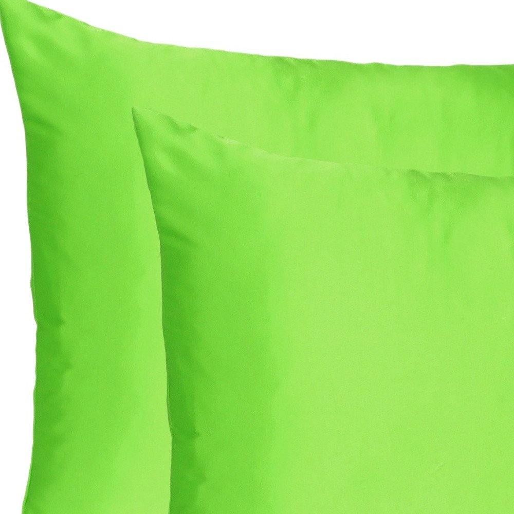 Set of Two Bright Green Dreamy Silky Satin King Pillowcases HomeRoots