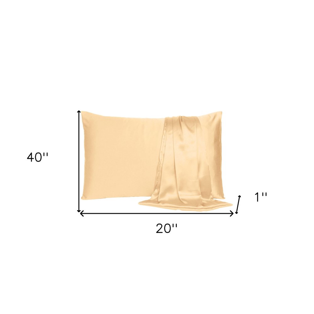 Pale Peach Dreamy Set Of 2 Silky Satin King Pillowcases HomeRoots