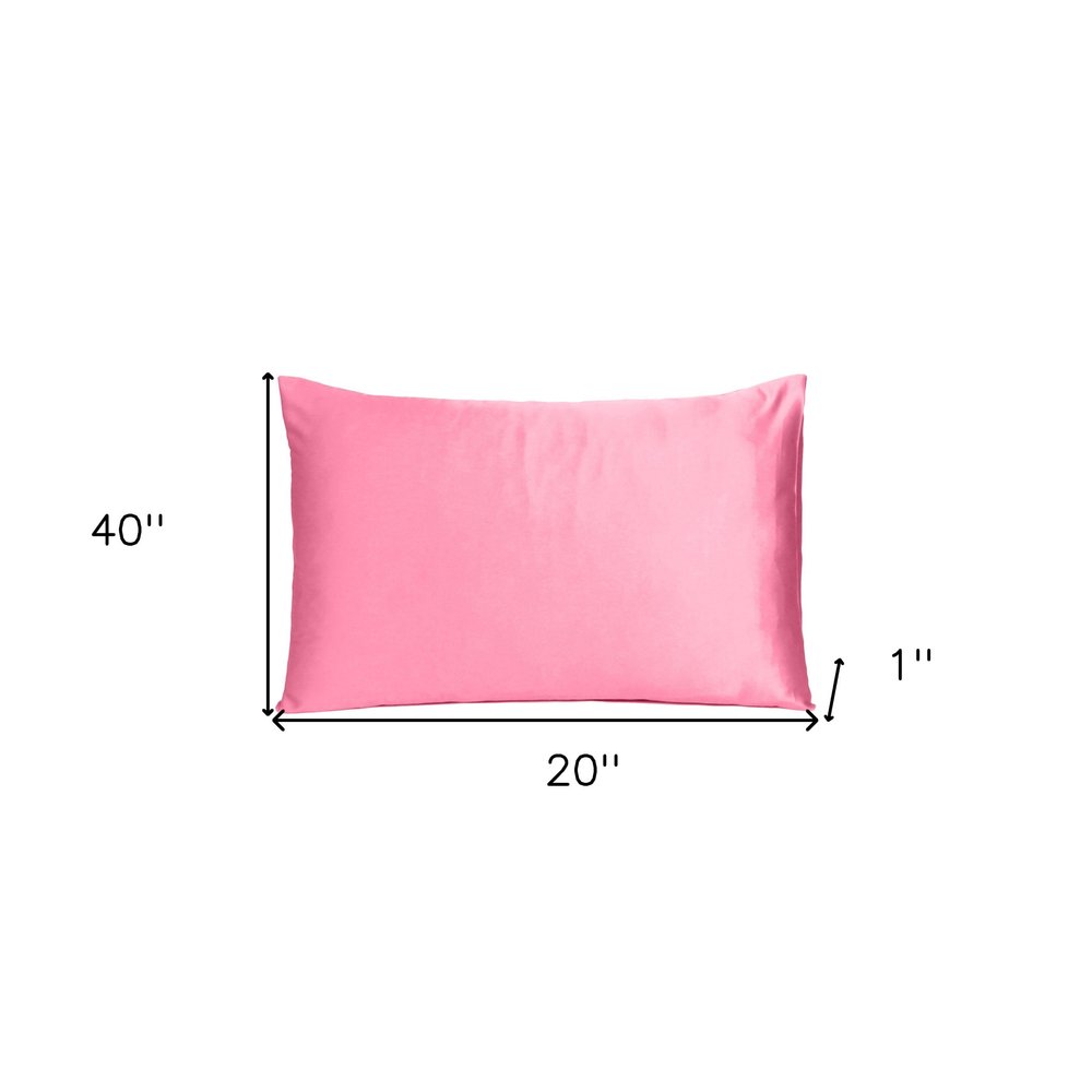 Pink Rose Dreamy Set Of 2 Silky Satin King Pillowcases HomeRoots