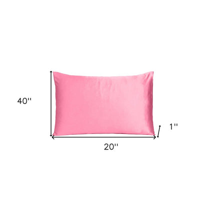 Pink Rose Dreamy Set Of 2 Silky Satin King Pillowcases HomeRoots