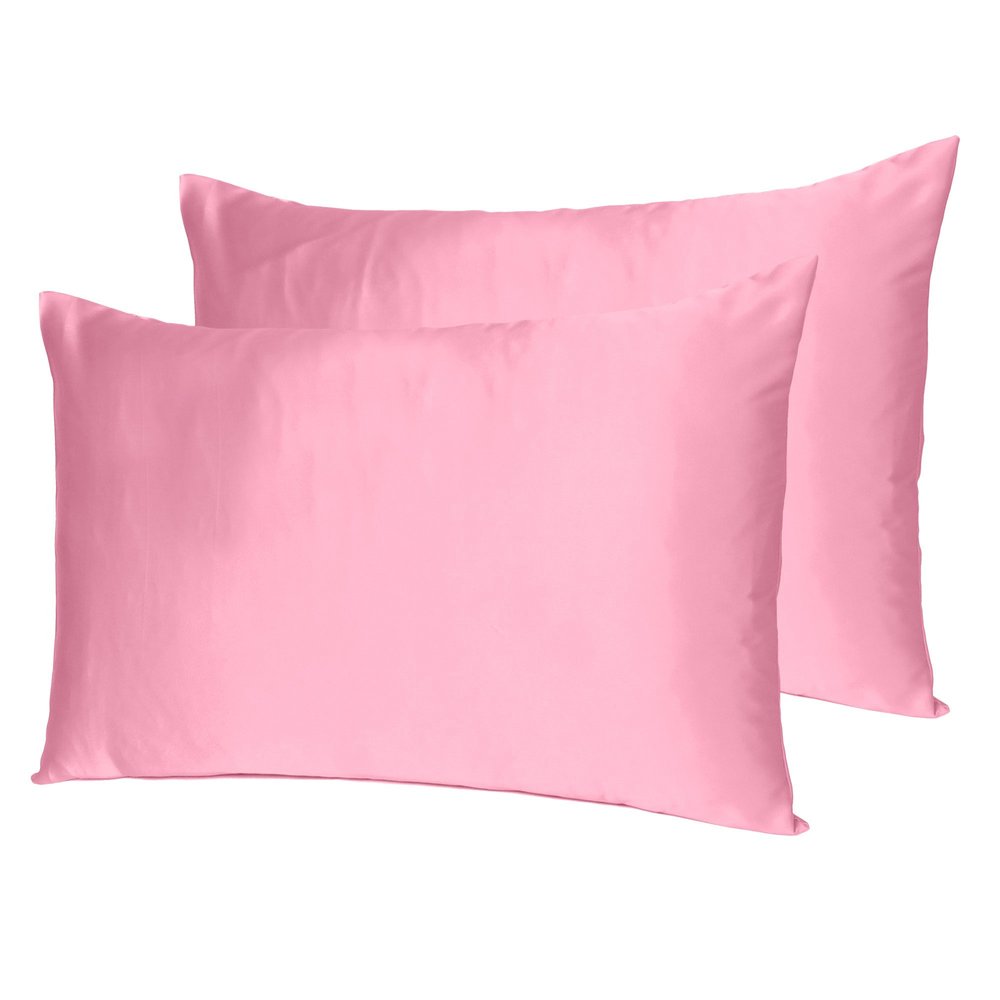 Pink Rose Dreamy Set Of 2 Silky Satin King Pillowcases HomeRoots
