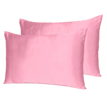 Pink Rose Dreamy Set Of 2 Silky Satin King Pillowcases HomeRoots