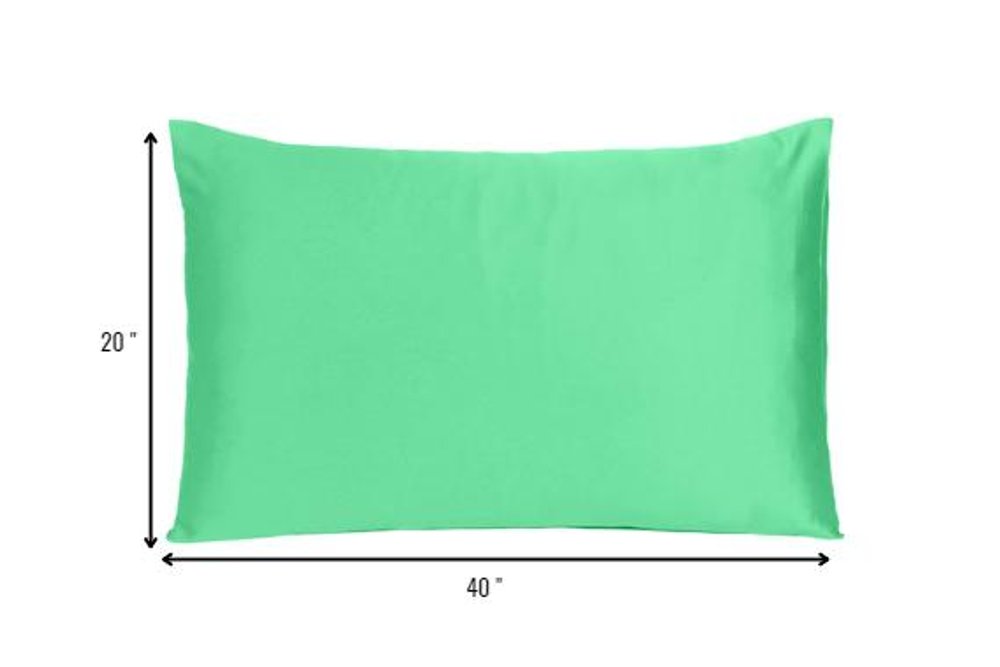 Green Dreamy Set Of 2 Silky Satin King Pillowcases HomeRoots