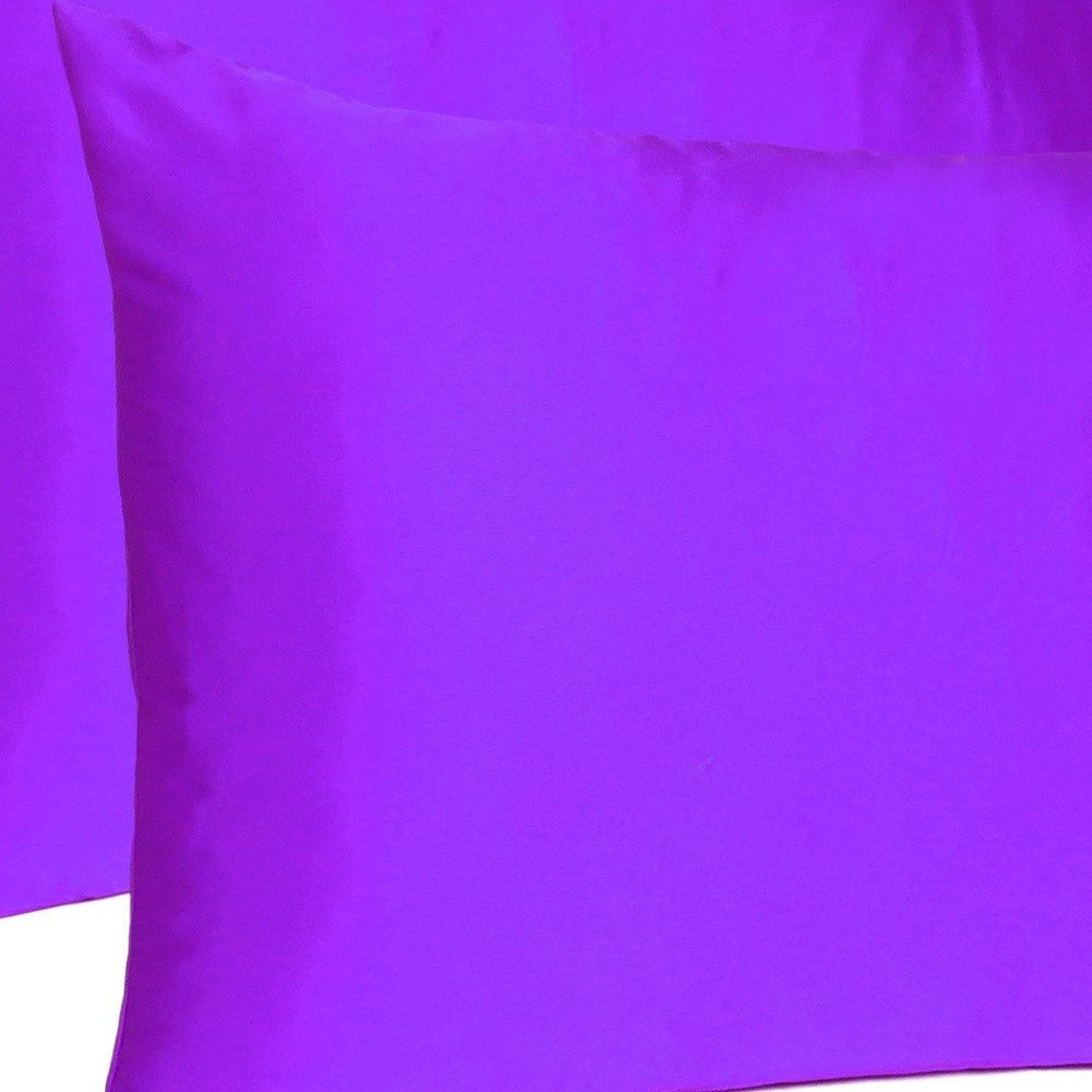 Bright Purple Dreamy Set Of 2 Silky Satin King Pillowcases HomeRoots