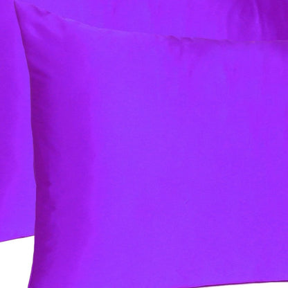 Bright Purple Dreamy Set Of 2 Silky Satin King Pillowcases HomeRoots