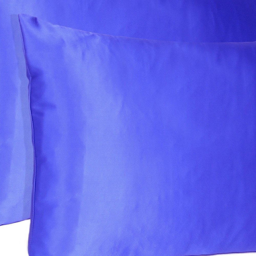 Royal Blue Dreamy Set Of 2 Silky Satin King Pillowcases HomeRoots