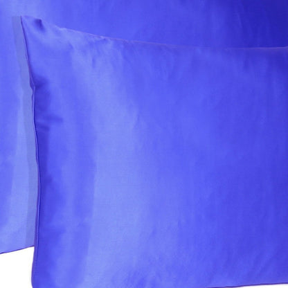 Royal Blue Dreamy Set Of 2 Silky Satin King Pillowcases HomeRoots