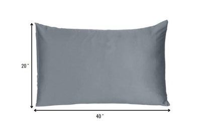 Dark Gray Dreamy Set Of 2 Silky Satin King Pillowcases HomeRoots