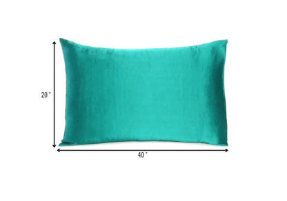 Teal Dreamy Set Of 2 Silky Satin King Pillowcases HomeRoots