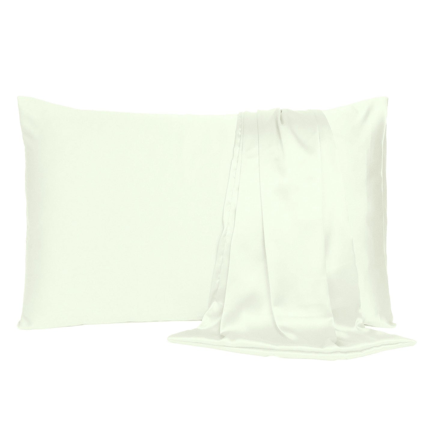 Ivory Dreamy Set Of 2 Silky Satin King Pillowcases