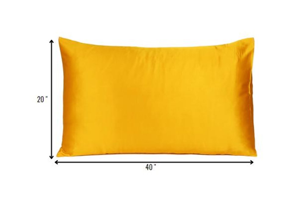 Goldenrod Dreamy Set Of 2 Silky Satin King Pillowcases HomeRoots