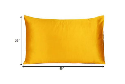 Goldenrod Dreamy Set Of 2 Silky Satin King Pillowcases HomeRoots