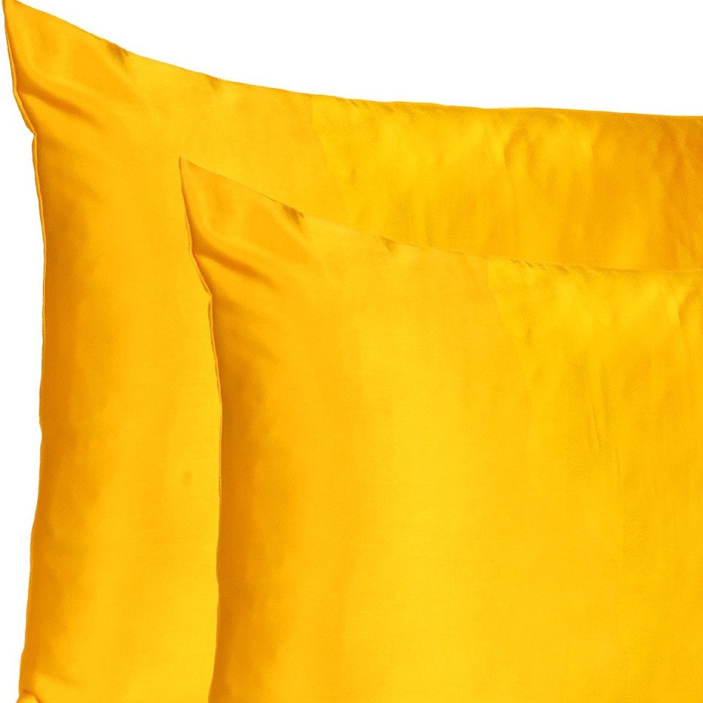 Goldenrod Dreamy Set Of 2 Silky Satin King Pillowcases HomeRoots