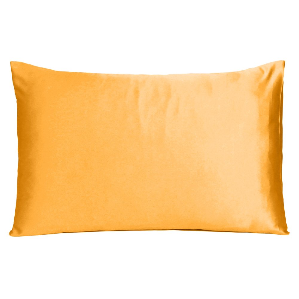 Apricot Dreamy Set Of 2 Silky Satin Standard Pillowcases HomeRoots