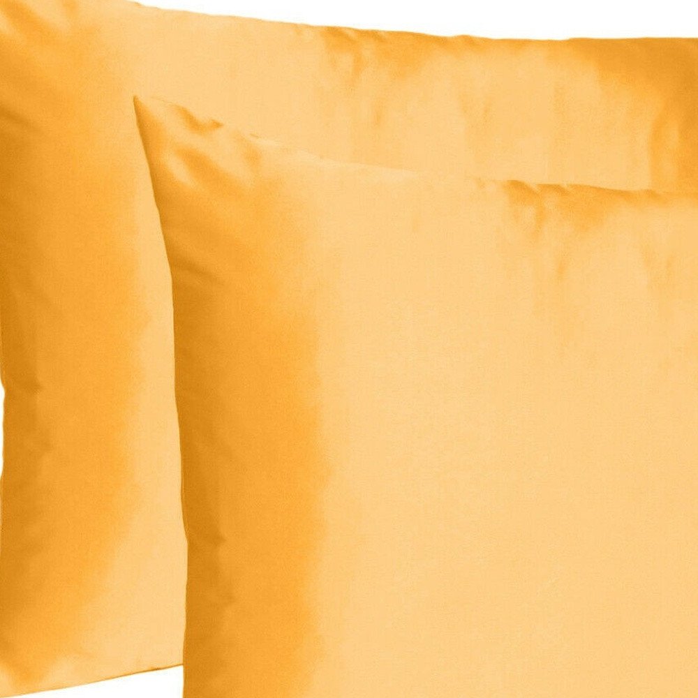 Apricot Dreamy Set Of 2 Silky Satin Standard Pillowcases HomeRoots