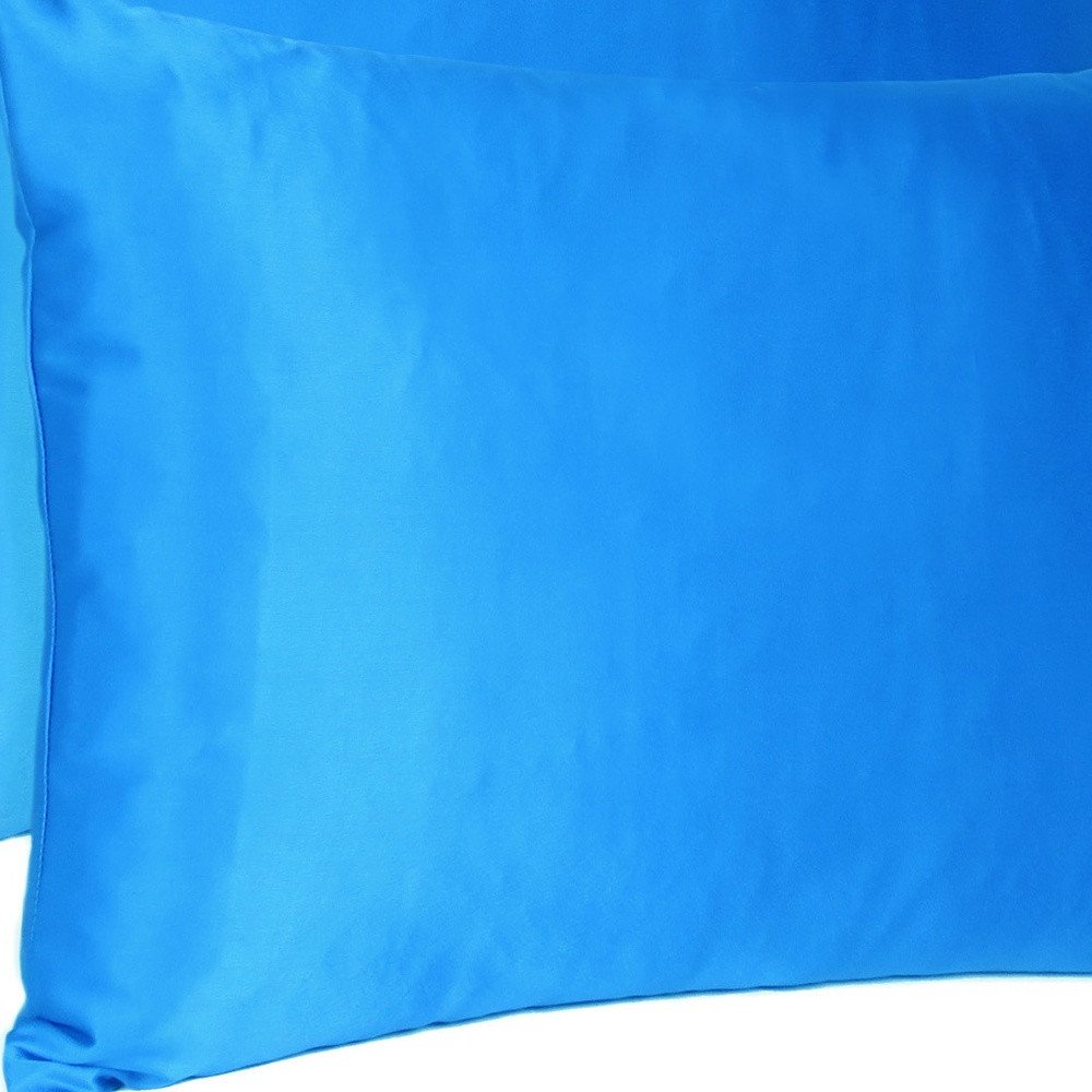 Blue Dreamy Set Of 2 Silky Satin Standard Pillowcases HomeRoots