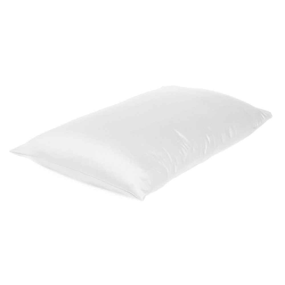 Set Of Two White Silky Satin Standard Pillowcases HomeRoots