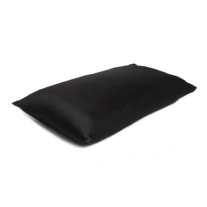 Black Dreamy Set Of 2 Silky Satin Standard Pillowcases HomeRoots
