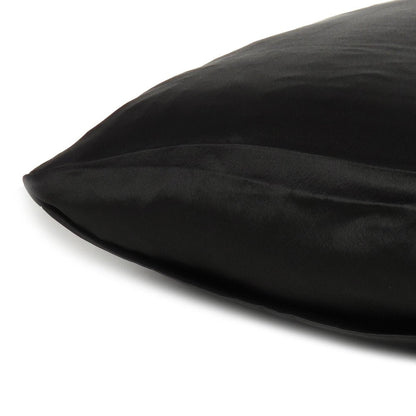 Black Dreamy Set Of 2 Silky Satin Standard Pillowcases HomeRoots