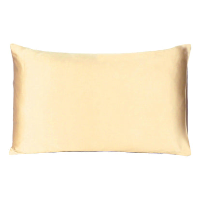 Pale Yellow Dreamy Set Of 2 Silky Satin Standard Pillowcases - FurniFindUSA