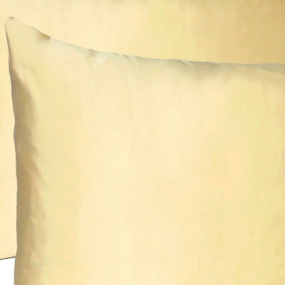 Pale Yellow Dreamy Set Of 2 Silky Satin Standard Pillowcases