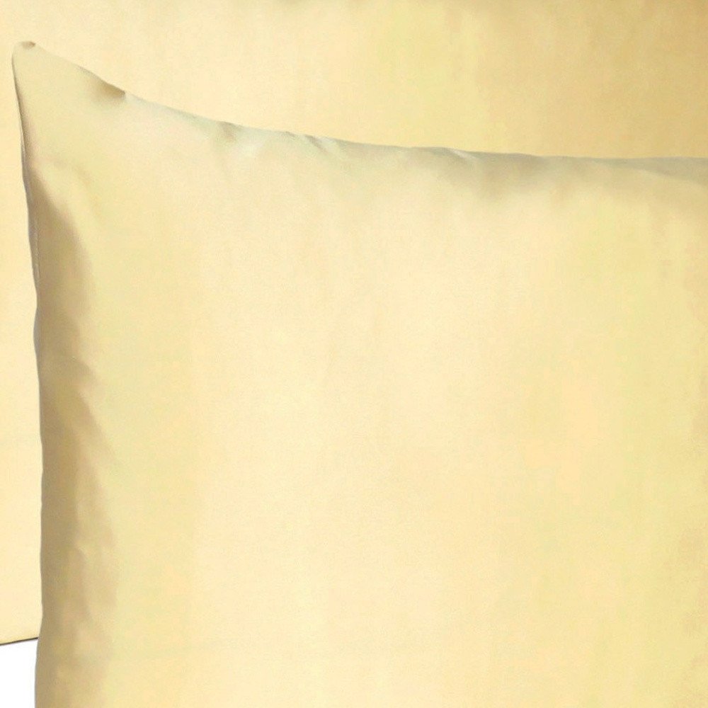 Pale Yellow Dreamy Set Of 2 Silky Satin Standard Pillowcases HomeRoots