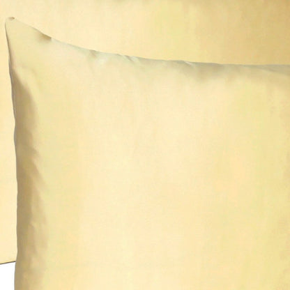 Pale Yellow Dreamy Set Of 2 Silky Satin Standard Pillowcases HomeRoots