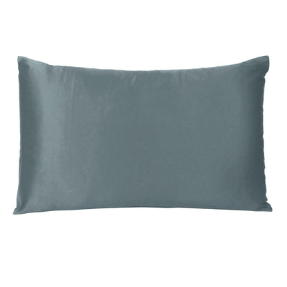 Gray Dreamy Set Of 2 Silky Satin Standard Pillowcases - FurniFindUSA