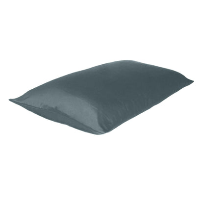 Gray Dreamy Set Of 2 Silky Satin Standard Pillowcases - FurniFindUSA