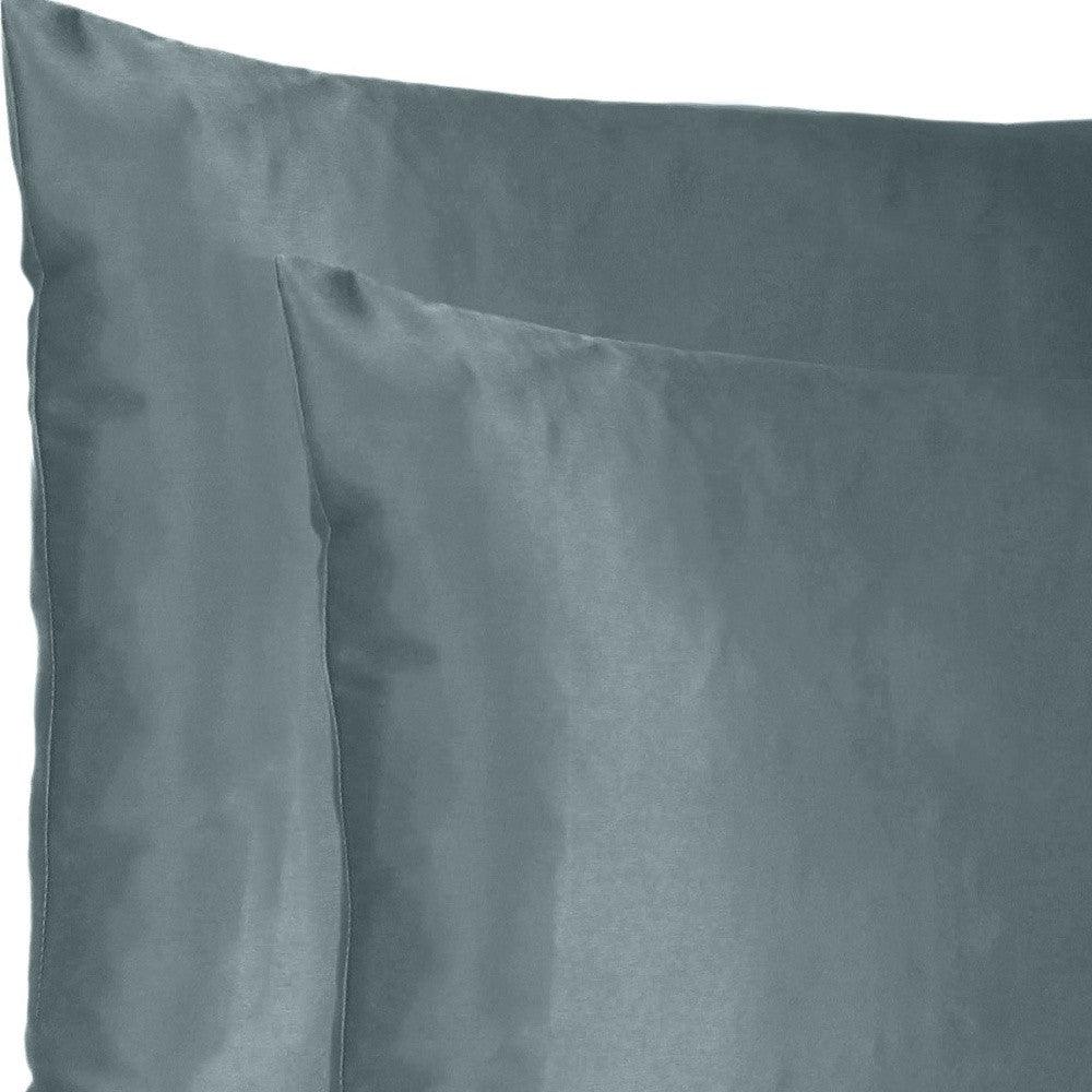 Gray Dreamy Set Of 2 Silky Satin Standard Pillowcases - FurniFindUSA