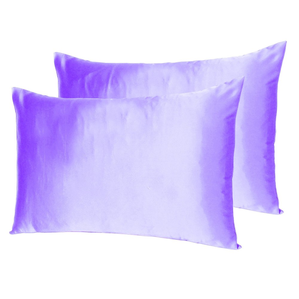 Purple Dreamy Set Of 2 Silky Satin Standard Pillowcases HomeRoots