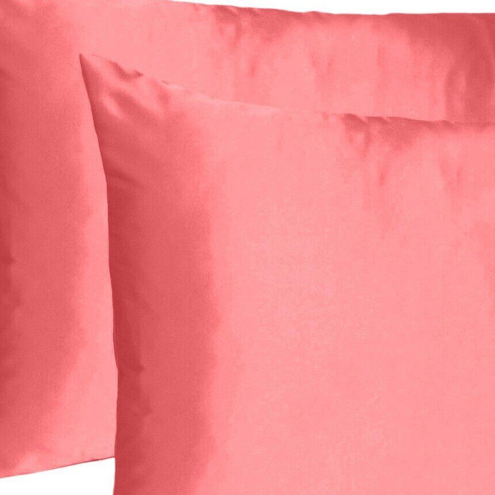 Coral Dreamy Set Of 2 Silky Satin Standard Pillowcases HomeRoots