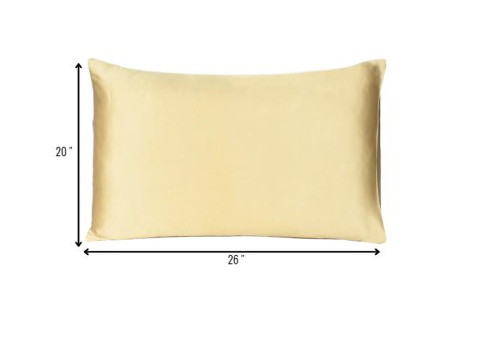 Gold Dreamy Set Of 2 Silky Satin Standard Pillowcases HomeRoots