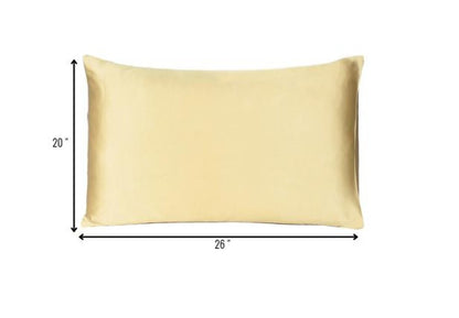 Gold Dreamy Set Of 2 Silky Satin Standard Pillowcases HomeRoots