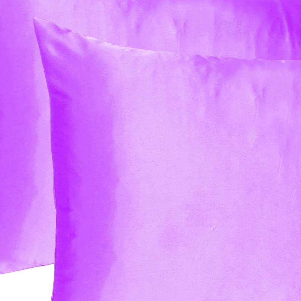 Violet Dreamy Set Of 2 Silky Satin Standard Pillowcases HomeRoots